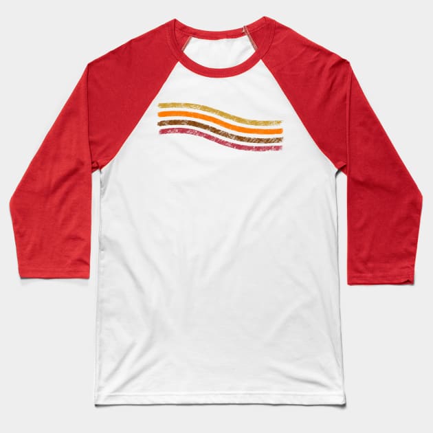 70s retro stripes Baseball T-Shirt by Vanphirst